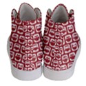 Red And White Owl Pattern Men s Hi-Top Skate Sneakers View4