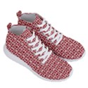 Red And White Owl Pattern Men s Lightweight High Top Sneakers View3