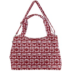 Red And White Owl Pattern Double Compartment Shoulder Bag by GardenOfOphir