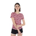 Red And White Owl Pattern Back Cut Out Sport Tee View2