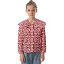 Red And White Owl Pattern Kids  Peter Pan Collar Blouse View1