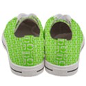 Lime Green And White Owl Pattern Women s Low Top Canvas Sneakers View4