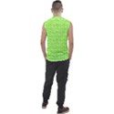 Lime Green And White Owl Pattern Men s Regular Tank Top View2