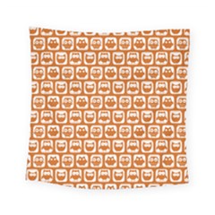 Orange And White Owl Pattern Square Tapestry (small) by GardenOfOphir