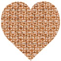 Orange And White Owl Pattern Wooden Puzzle Heart View1