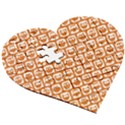 Orange And White Owl Pattern Wooden Puzzle Heart View3