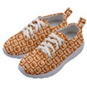 Orange And White Owl Pattern Kids Athletic Shoes View2