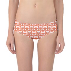 Coral And White Owl Pattern Classic Bikini Bottoms by GardenOfOphir