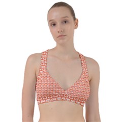 Coral And White Owl Pattern Sweetheart Sports Bra by GardenOfOphir