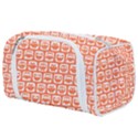 Coral And White Owl Pattern Toiletries Pouch View1