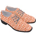 Coral And White Owl Pattern Women Heeled Oxford Shoes View3