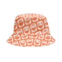 Coral And White Owl Pattern Bucket Hat View1