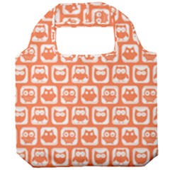 Coral And White Owl Pattern Foldable Grocery Recycle Bag by GardenOfOphir