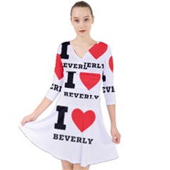 I Love Beverly Quarter Sleeve Front Wrap Dress by ilovewhateva