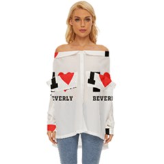 I Love Beverly Off Shoulder Chiffon Pocket Shirt by ilovewhateva