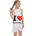 I love beverly Kids  Halter Collar Waist Tie Chiffon Dress View3