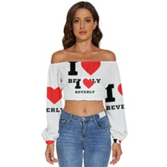 I Love Beverly Long Sleeve Crinkled Weave Crop Top by ilovewhateva