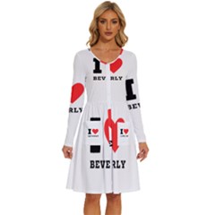 I Love Beverly Long Sleeve Dress With Pocket by ilovewhateva