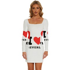 I Love Beverly Long Sleeve Square Neck Bodycon Velvet Dress by ilovewhateva