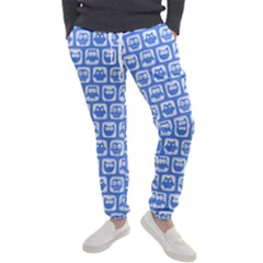 Blue And White Owl Pattern Men s Jogger Sweatpants by GardenOfOphir