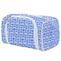 Blue And White Owl Pattern Toiletries Pouch View1