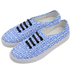 Blue And White Owl Pattern Women s Classic Low Top Sneakers by GardenOfOphir