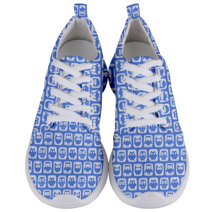 Blue And White Owl Pattern Men s Lightweight Sports Shoes