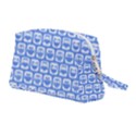 Blue And White Owl Pattern Wristlet Pouch Bag (Medium) View2