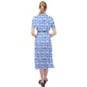 Blue And White Owl Pattern Keyhole Neckline Chiffon Dress View2