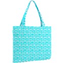 Aqua Turquoise And White Owl Pattern Mini Tote Bag View2