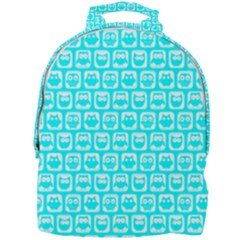 Aqua Turquoise And White Owl Pattern Mini Full Print Backpack by GardenOfOphir