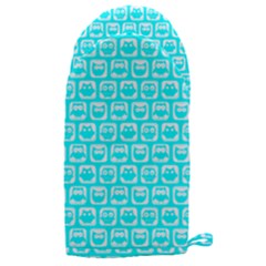 Aqua Turquoise And White Owl Pattern Microwave Oven Glove by GardenOfOphir