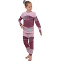 Hills Water Lake Sun Sunrise Lines Drawing Boho Kids  Long Sleeve Set  View1