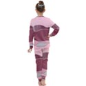 Hills Water Lake Sun Sunrise Lines Drawing Boho Kids  Long Sleeve Set  View2