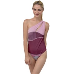 Hills Water Lake Sun Sunrise Lines Drawing Boho To One Side Swimsuit by Ravend