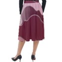 Hills Water Lake Sun Sunrise Lines Drawing Boho Classic Velour Midi Skirt  View2