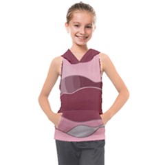 Hills Water Lake Sun Sunrise Lines Drawing Boho Kids  Sleeveless Hoodie by Ravend