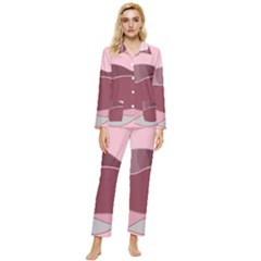 Hills Water Lake Sun Sunrise Lines Drawing Boho Womens  Long Sleeve Velvet Pocket Pajamas Set