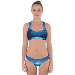 Ai Generated Ocean Sea Water Anime Nautical Cross Back Hipster Bikini Set by Ravend