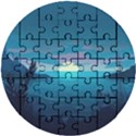 Ai Generated Ocean Sea Water Anime Nautical Wooden Puzzle Round View1