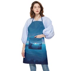 Ai Generated Ocean Sea Water Anime Nautical Pocket Apron by Ravend