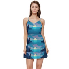 Ai Generated Ocean Sea Water Anime Nautical Short Frill Dress by Ravend