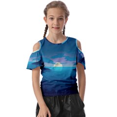 Ai Generated Ocean Sea Water Anime Nautical Kids  Butterfly Cutout Tee by Ravend