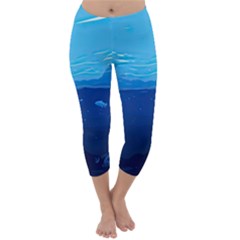 Ai Generated Ocean Sea Fish Underwater Water Capri Winter Leggings 