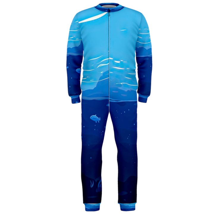 Ai Generated Ocean Sea Fish Underwater Water OnePiece Jumpsuit (Men)