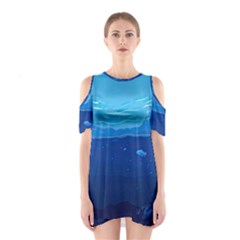 Ai Generated Ocean Sea Fish Underwater Water Shoulder Cutout One Piece Dress by Ravend