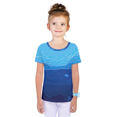 Ai Generated Ocean Sea Fish Underwater Water Kids  One Piece Tee by Ravend