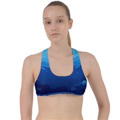 Ai Generated Ocean Sea Fish Underwater Water Criss Cross Racerback Sports Bra by Ravend