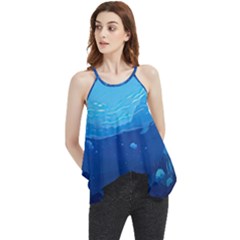 Ai Generated Ocean Sea Fish Underwater Water Flowy Camisole Tank Top by Ravend