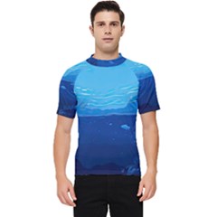 Ai Generated Ocean Sea Fish Underwater Water Men s Short Sleeve Rash Guard by Ravend